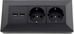 Milos AN Steckdosenblock 2-fach + 2xUSB X